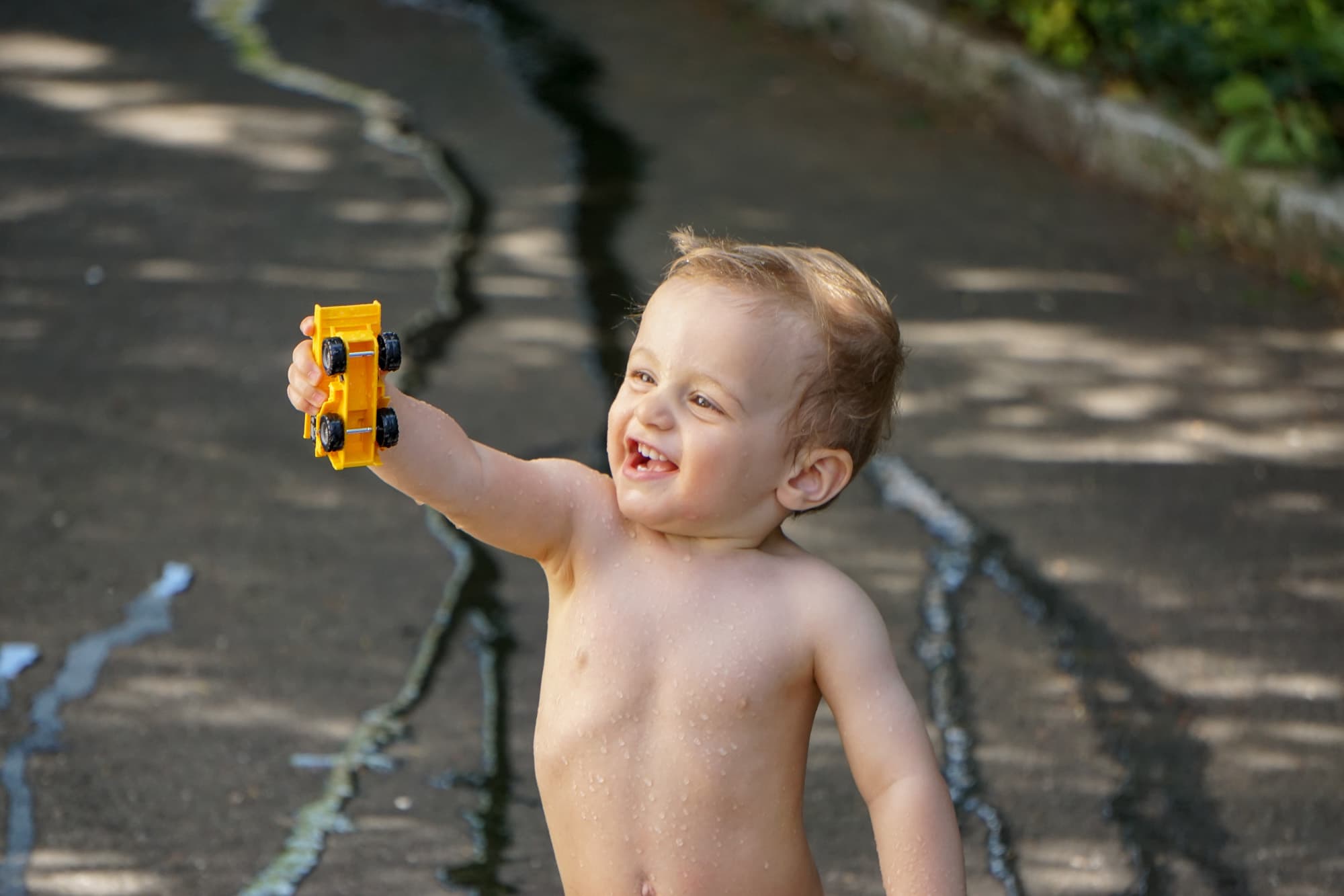 A boy and his truck.