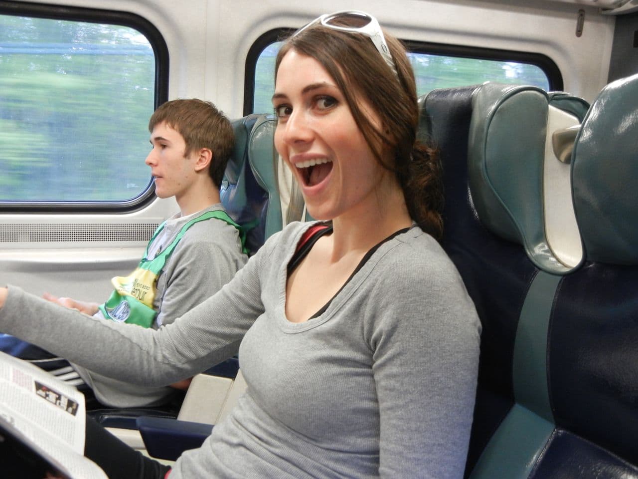 Erin on train