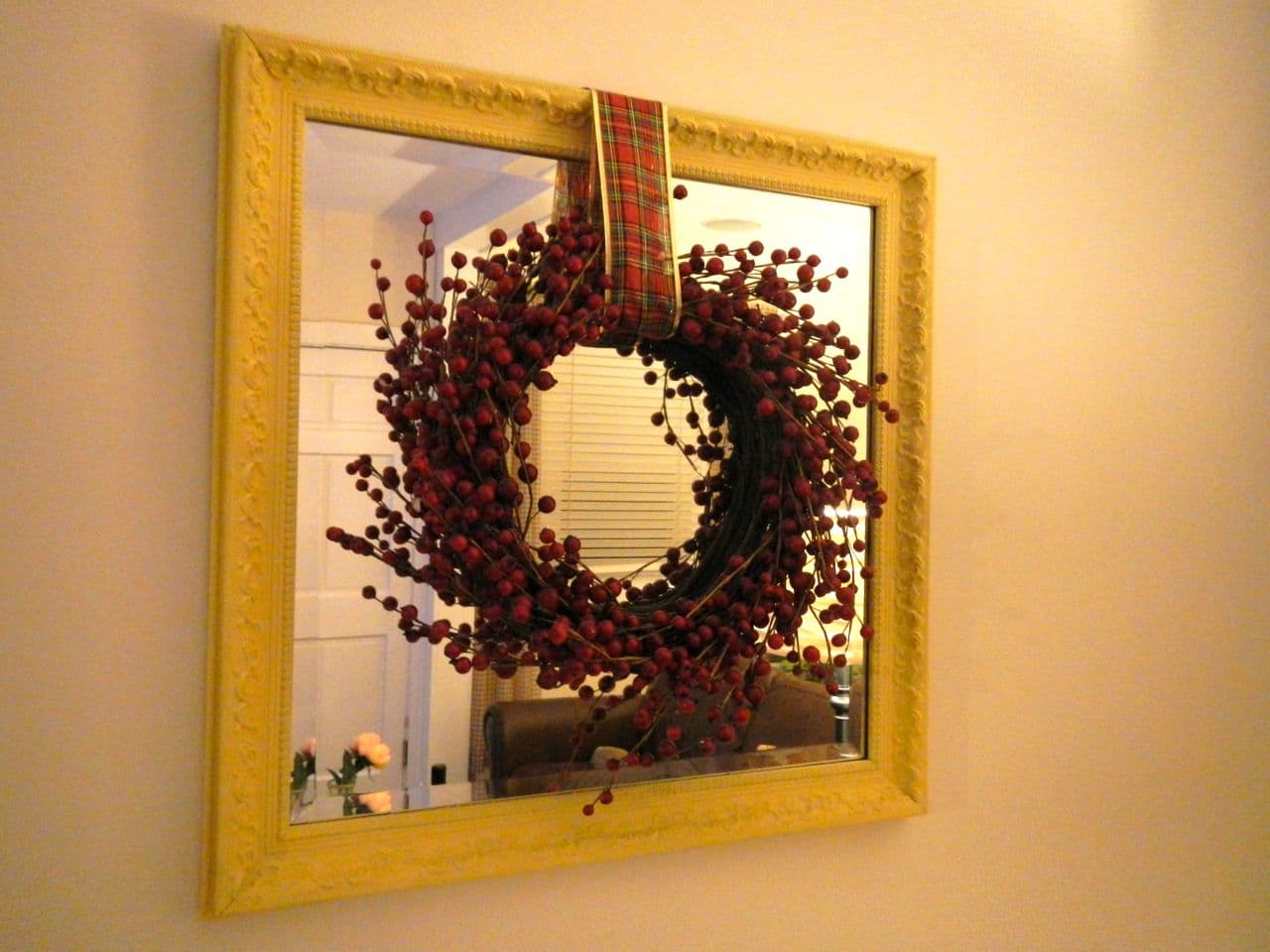How to Hang a Wreath Over a Mirror